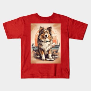 Shetland Sheepdog in the Mountains Kids T-Shirt